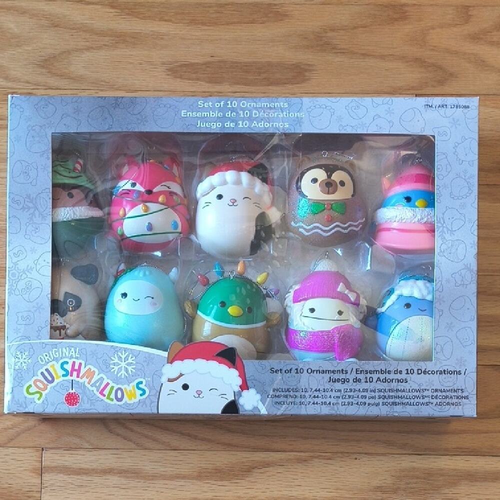 Squishmallows Holiday Ornaments Christmas Set Of 10, NWT